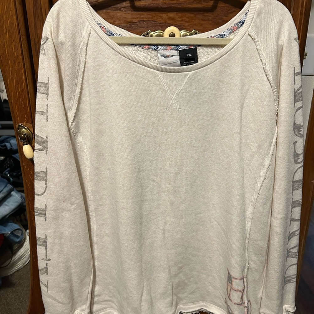 Harley-Davidson Cream Sweatshirt with Graphic Details